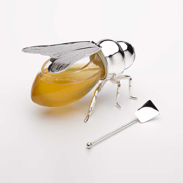 موسوعة اوانى الطهى Silver-plated-honey-bee-jar-1
