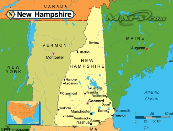 New Hampshire : Book Around The States MAP-NewHampshire