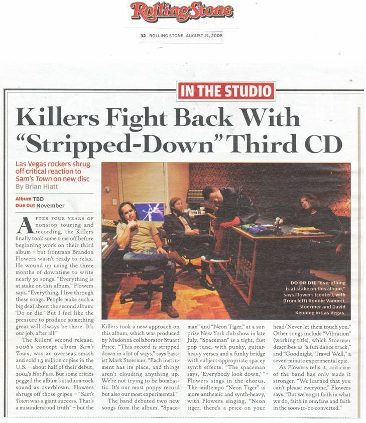 The Killers, Day & Age (Actualizaciones) Rollingstone808