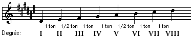 la huitième leçon de la théorie de la musique parte 2 GammeReDieseMinNat