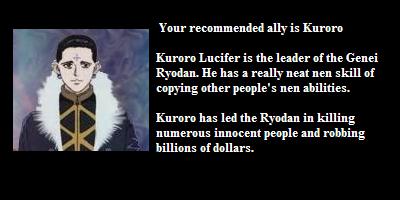 Which Genei Ryodan Member Is Your Ally?  القناص 2242_Kuroro_Lucifer