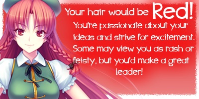 What anime hair color suits you? ;3; 3743_Red_Hair