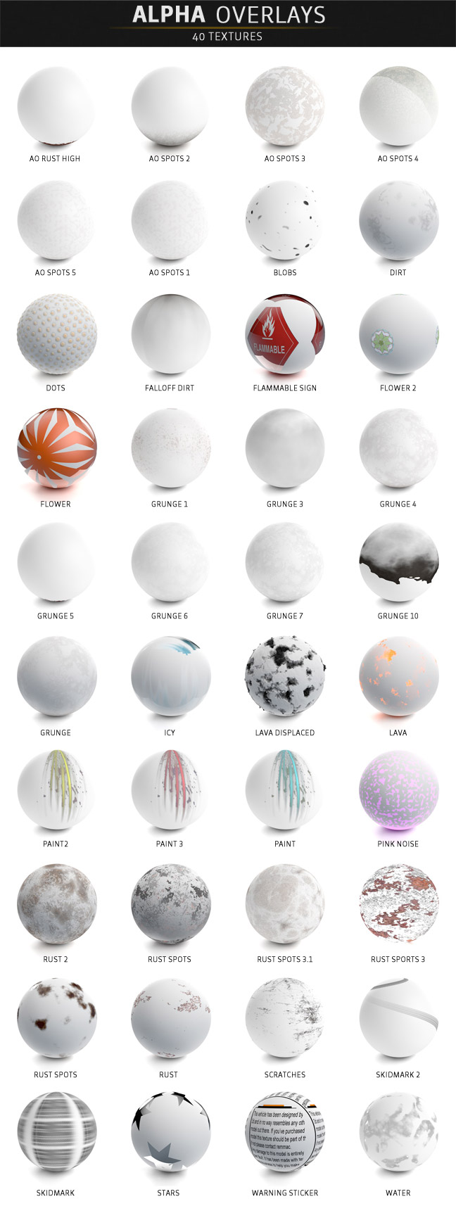 The Pixel Lab  Materials for Cinema 4D اكثر من 500 ماتيريال Alpha-Overlays