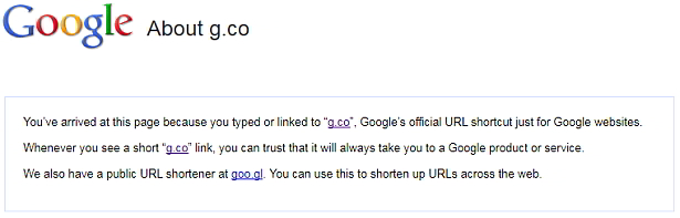 Google unveils official URL shortcut for Google webpages - g.co  G-CO-615