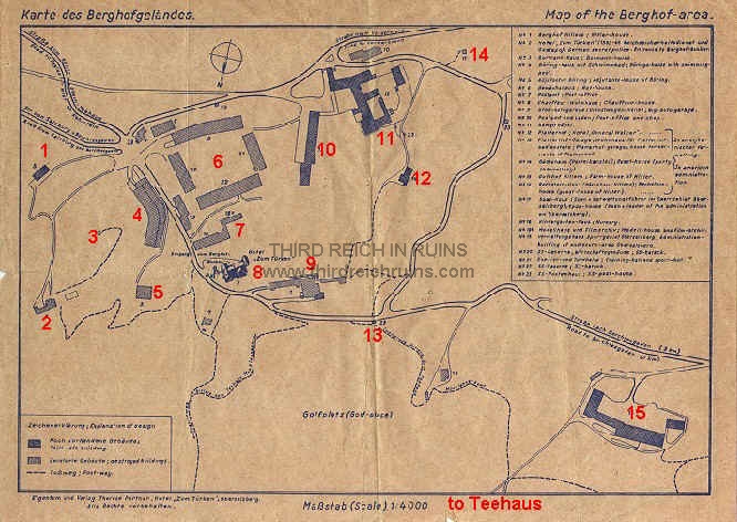 مخبأ أدولف هتلر في الجبال ومنطقة أوبرسالزبيرج .. سلسلة صور Obersalzberg Nazi Complex Berghofareamap