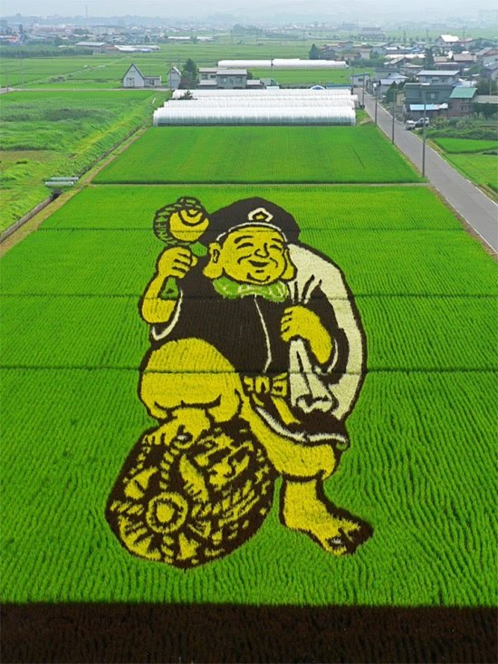 [Pic] Amazing.. Sawah orang jepang berseni banget gan, keren banget sumpah.. Budha-rice-art