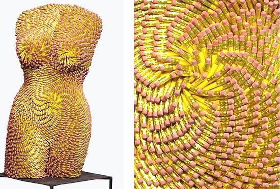 مجسمات غريبة Pencil-sculpture