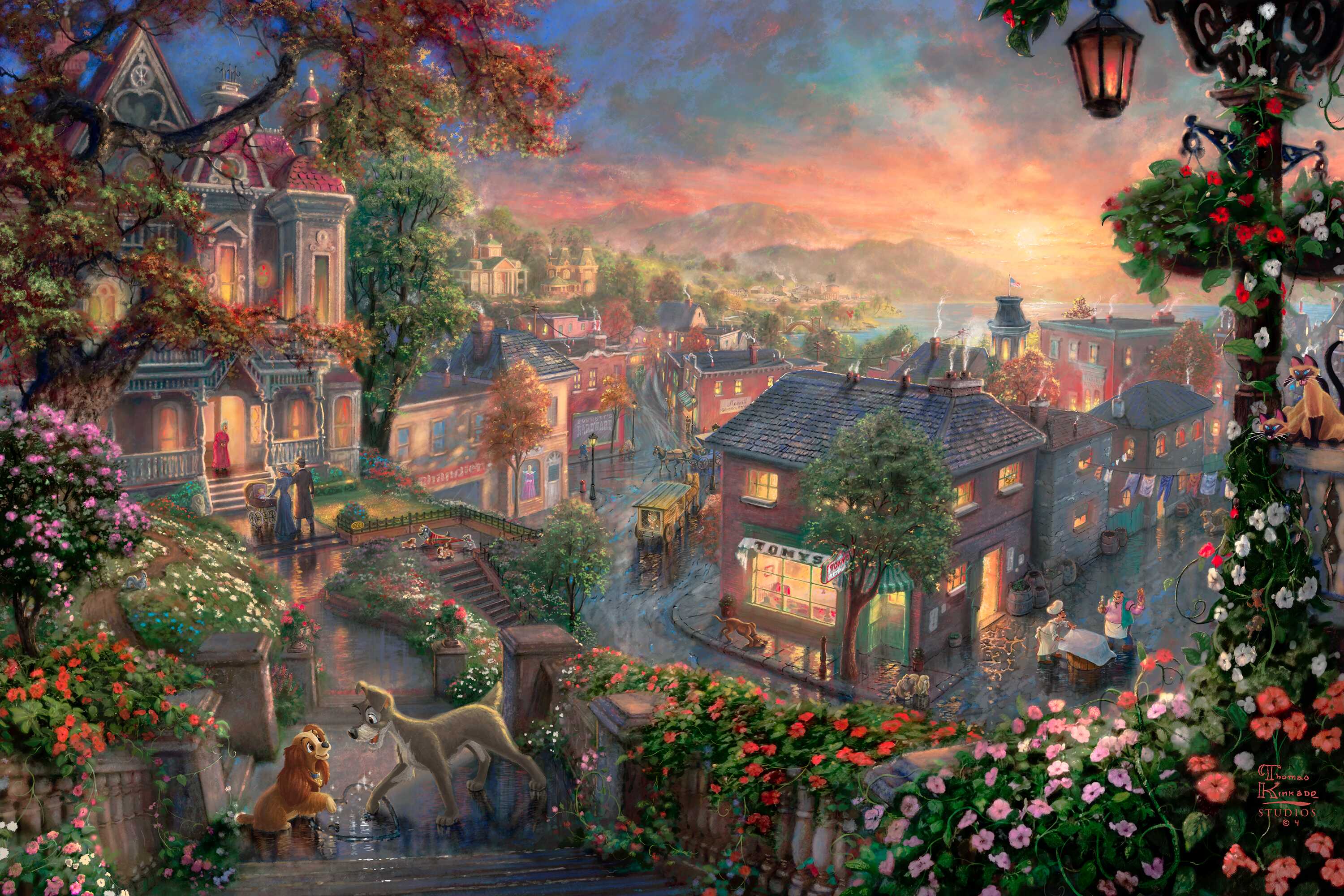 Thomas Kinkade e i suoi Quadri Disney Lady-and-the-Tramp