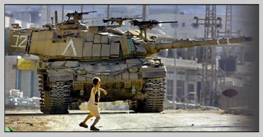 Japan and America agree to put giant fighting robots into battle Palestinian_boy_Israeli_tank