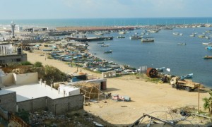 Gaza beach, July 16, 2014. Gaza_view_from_Roots_Hotel-300x180