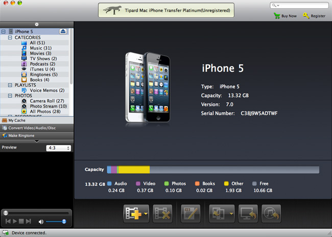 Mac iPhone Transfer - How to Transfer iPhone Photo to Mac & Add Ringtone to iPhone Connect-iphone