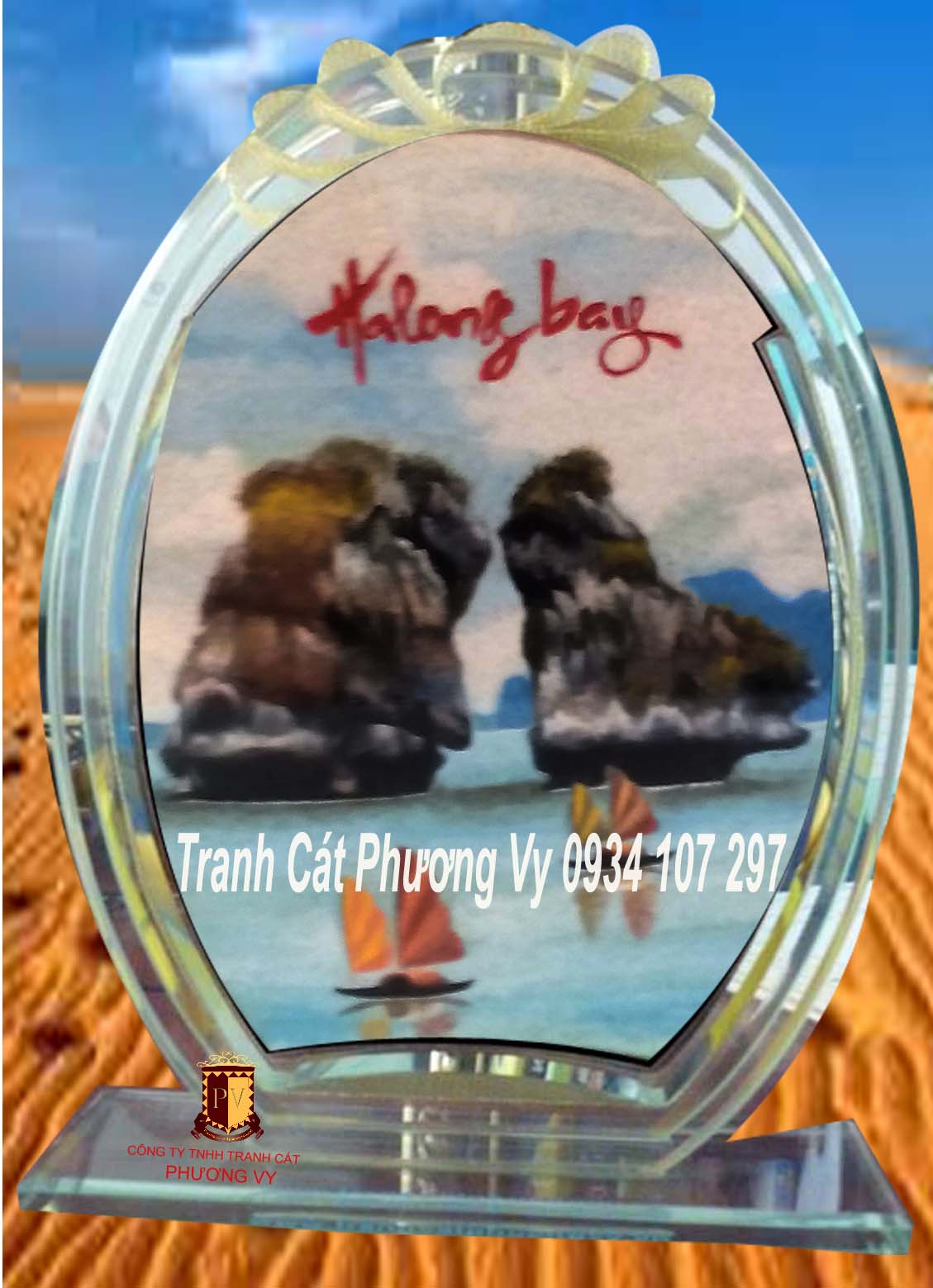 Làm tranh cát ở đâu đẹp nhất, giá rẻ nhất - Tranh cát Phương Vy Tranh-cat-phong-canh-vinh-ha-long-pv0016-