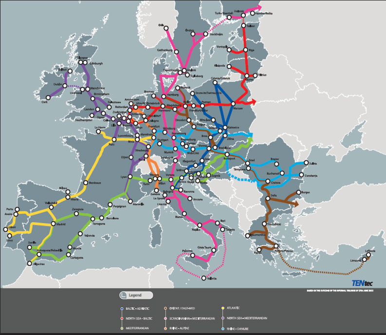 Europa completa rede de corredores ferroviários RTE-T