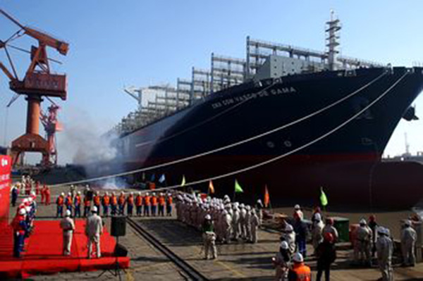 CMA CGM Vasco da Gama baptizado na China Vasco-da-Gama