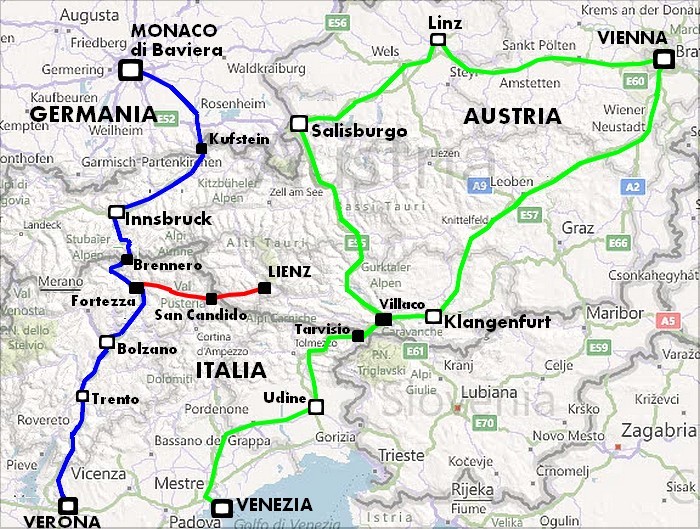  Na traženje Njemačke Italija pojačava kontrolu pred tunelom Brenner ItaliaAustriaMappa