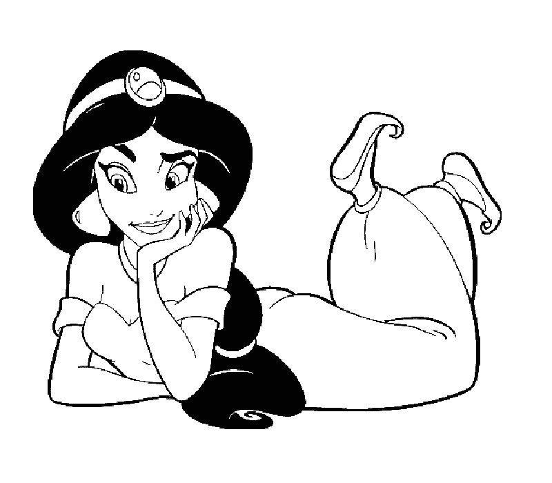 Coloriages Princesse%20jasmine%20allongee