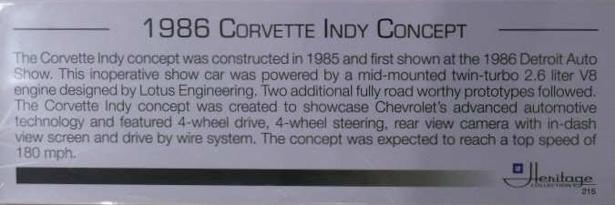 1986 Corvette Indy Concept Car Ct860500