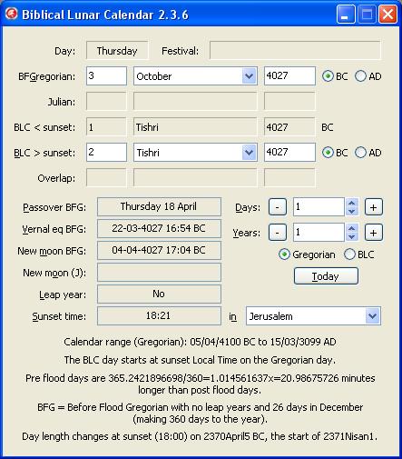 The Biblical Lunar Calendar BLC2Adam