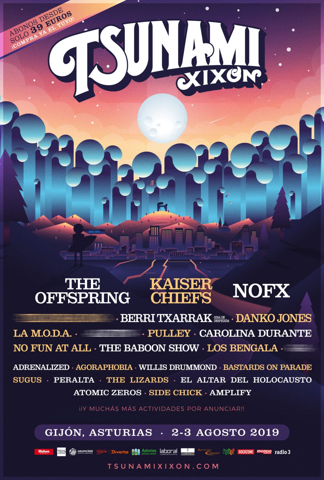 Tsunami Xixón 2019: NOFX, The Offspring, Berri Txarrak, Danko Jones...  - Página 4 Tsunami-Xixon-2019-Official-Poster-1100x1628