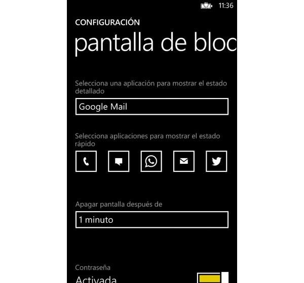 Opciones de la pantalla de bloqueo del Nokia Lumia 520  Nokia-lumia-520-pantalla-bloqueo-configuracion-4