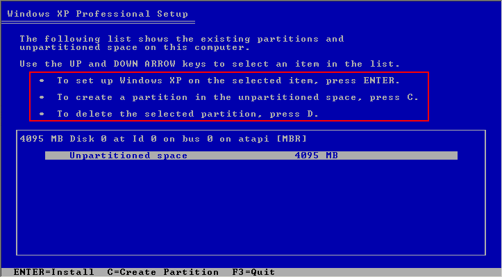 Windows XP-ni qurmaq Wxpins04