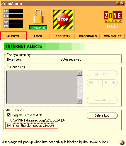 Windows XPde Zone Alarm Kurulumu ve Kullanm Wxpzna04