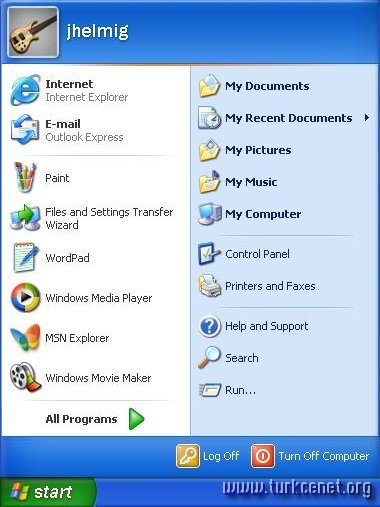 Windows XP-ni qurmaq Xpmenu01