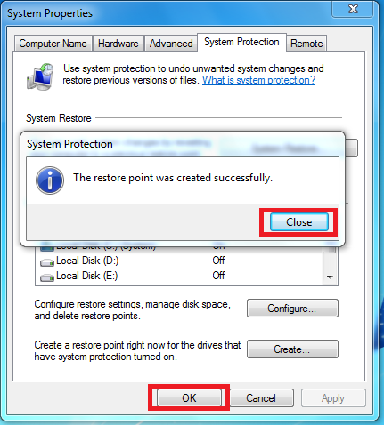 System Restore in Windows 7 Punct-de-restaurare