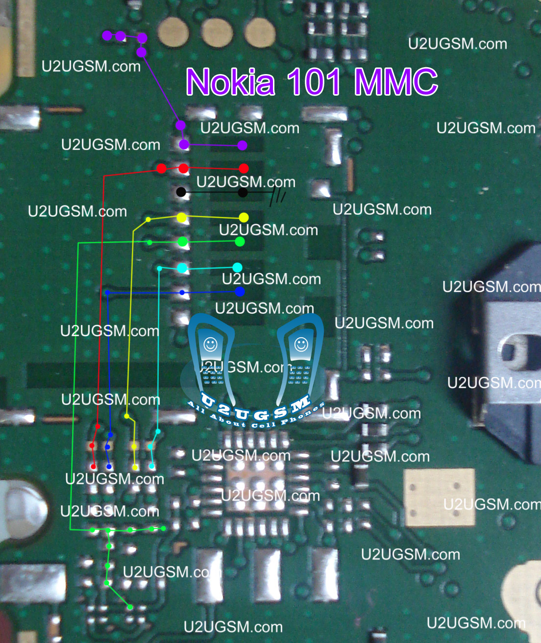 حل مشكلة بطاقة ذاكرة نوكيا 101 Nokia-101-MMC-Problem-Solution-Jumper-Ways-Memory-Card