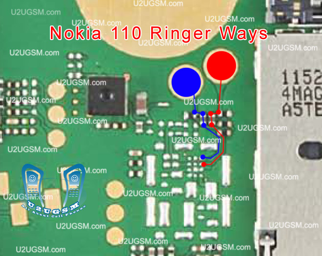 حل عطل جرس نوكيا 110 Nokia-110-Ringer-Problem-Jumpers-Ways-Solution