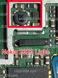 حل مشكلة اضاءة الشاشة والكيباد نوكيا 2323 Nokia-2323-light-problem-solution-keypad-light-lcd-light-224x300