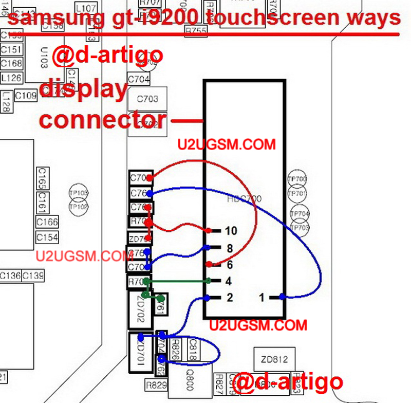 حل عطل شاشة اللمس سامسونج I9200 Samsung-Galaxy-Mega-6.3-I9200-Touch-screen-Not-Working-Problem-Solution-Jumper-Ways