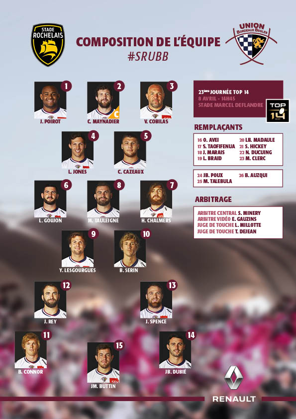 TOP14 - 23ème journée : La Rochelle / UBB - Page 4 Compo_SRUBB