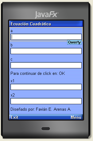 Aplicaciones en Java para celulares  Cuadratica