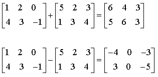 Calcul matriciel Addsub