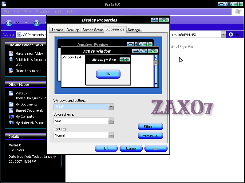 فيستا ستايل ثيم جميل Vista Extreme Xp Visual Styles Theme 07 VI1