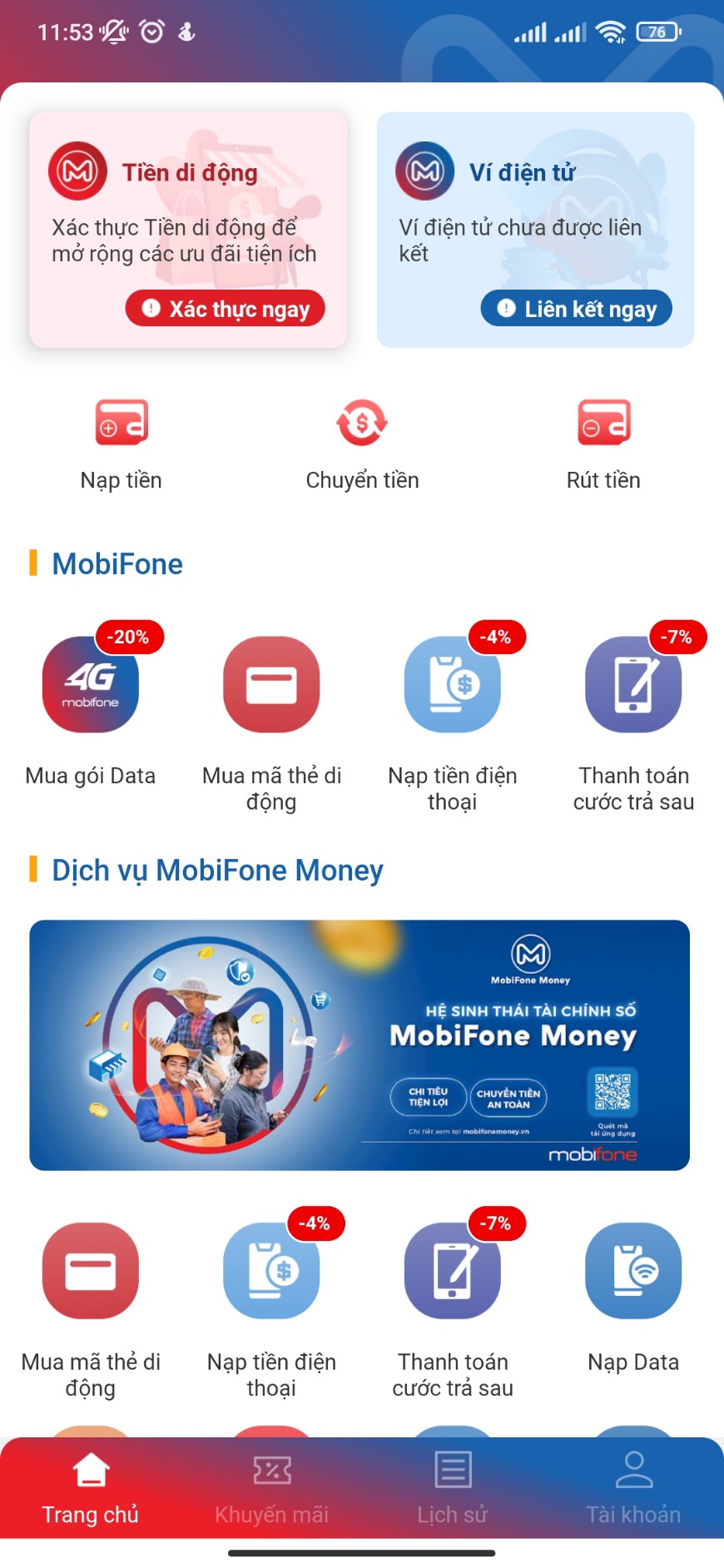  Chiết khấu 20% gói cước C120 khi mua gói trên app MobiFone Money Vdtmbffdc03419385e393a7dcf2533b1b2ce9b