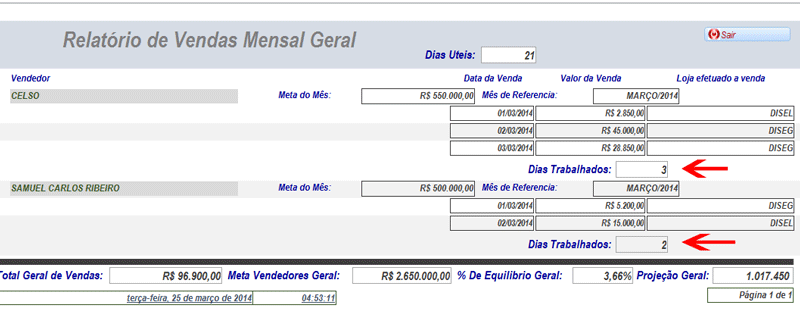 [Resolvido]Dias trabalhados através  das datas de vendas Samuel