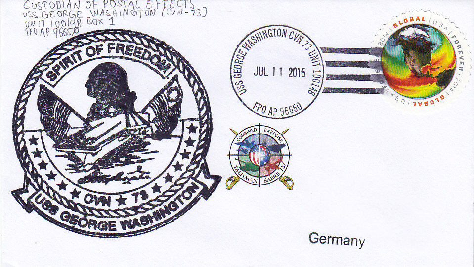 OFICINAS POSTALES FPO (USA) - Buques de la Armada de los EEUU con Oficina Postal CVN-73-Talisman15