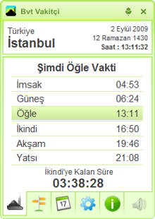 Bvt Vakitci V1.0 *yeni, Namaz Vakitleri Bilgisayarınızda Bvt_vakitci