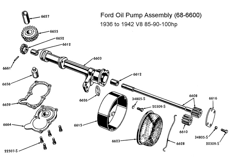 información básica sobre V8 FLATHEAD  - Página 3 Flathead_Engine_oilpump1938to42