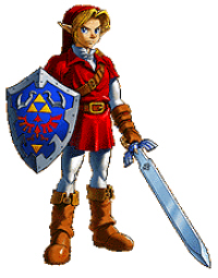 Link OOT tenue goron avec bouclier miroir Link-red-tunic-zelda-ocarina-of-time