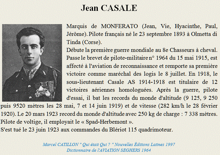 Pilote émérite: Jean CASALE Casale
