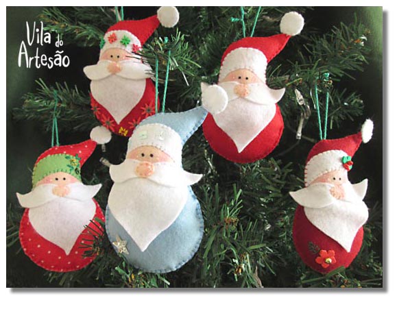 Papai Noel Arvore_natal_enfeites_feltro