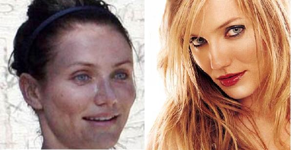 stars of Hoollywood without makeup Maquillage-cameron