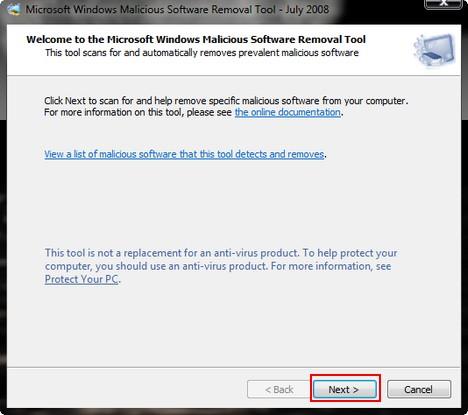 Windows Malicious Software Removal Tool