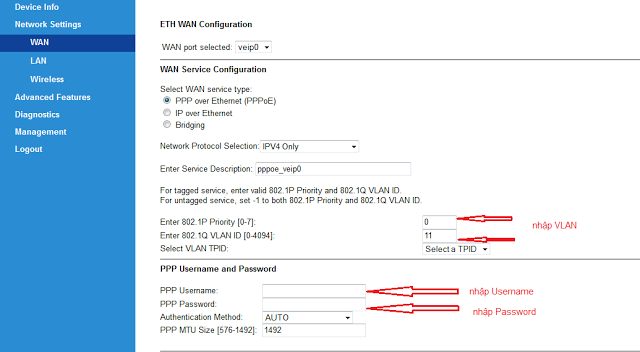 HƯỚNG DẪN CẤU HÌNH MODEM CÁP QUANG FTTH IGATE GW040 M4