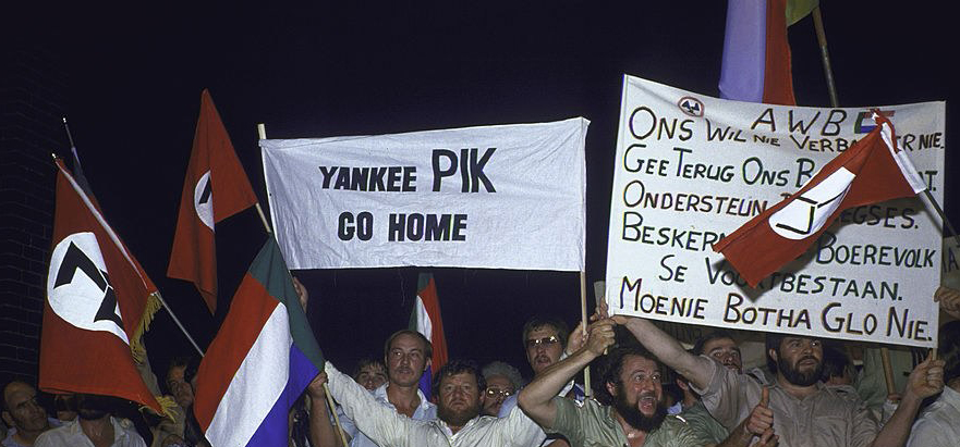 Pik Botha overleden. Pietersburg-1986_yankee-pik-go-home