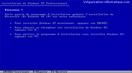 PROCEDUR D'INSTALLATION DE WINDOWS XP Etape_3