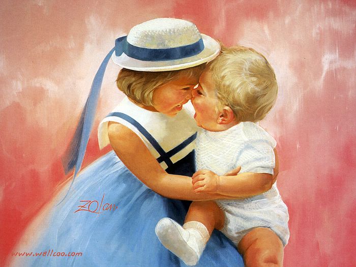 لوحات زيتية روعة Painting_children_childhood_kjb_DonaldZolan_24MothersAngels_sm